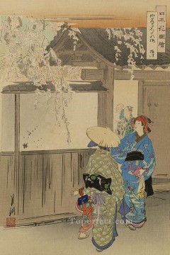 尾形月耕 Painting - 日本花図会 1896年 尾形月光浮世絵